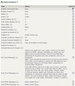 Autoresponder for Great Customer Service 1 Autoresponder admin settings